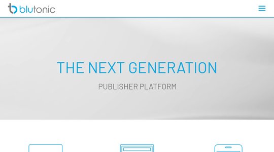bluTonic advertising platform website screenshot