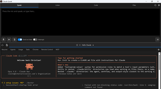 Claude Speak desktop application screenshot