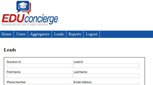 EDU Concierge call center application screenshot